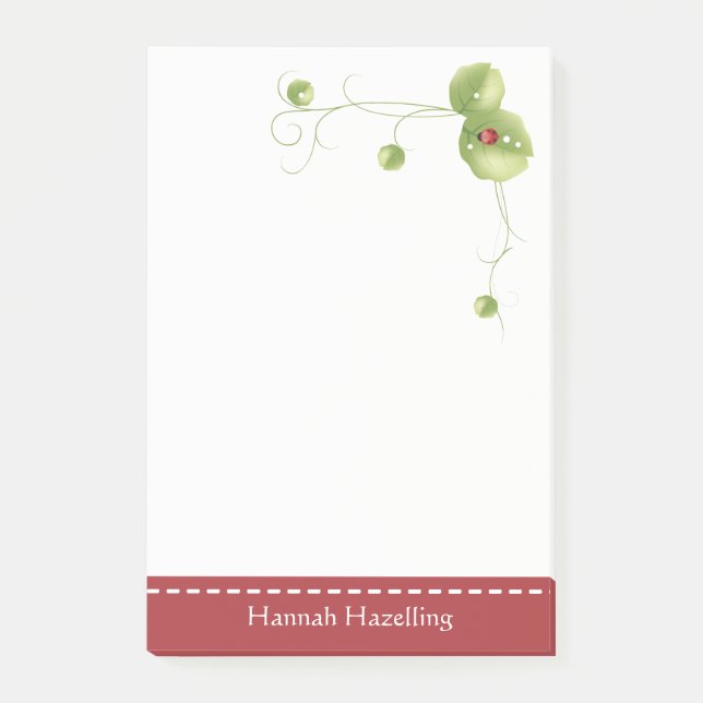 Cute Ladybug Personalized Note Pad (Front)