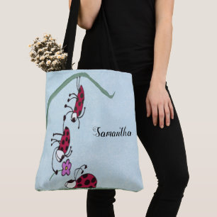 Cute Ladybug Professing His Love Painting Tote Bag