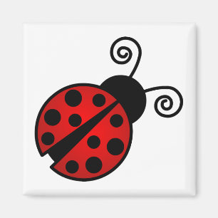 Cute Ladybug - Red and Black Magnet