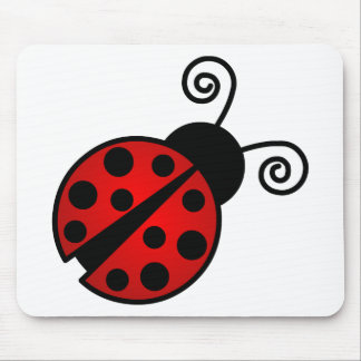 Cute Ladybug - Red and Black Mouse Pad