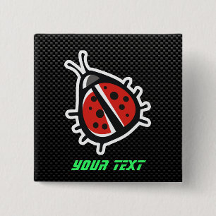 Cute Ladybug; Sleek 2 Inch Square Button