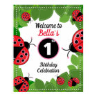 Cute Ladybug theme Party Welcome poster