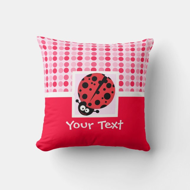 Cute Ladybug Throw Pillow (Front)