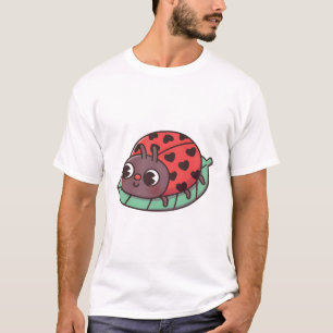 Cute Ladybug With Black Heart Spots T-Shirt