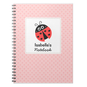Cute Ladybug with Hearts for Girls Notebook