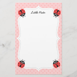 Cute Ladybug with Hearts for Girls Stationery