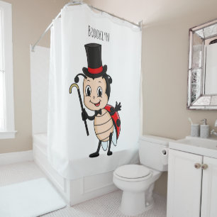 Cute ladybug with top hat and tie cartoon