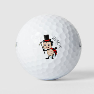 Cute ladybug with top hat and tie cartoon golf balls
