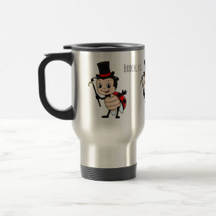 Cute ladybug with top hat and tie cartoon travel mug