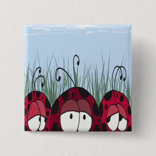 Cute Ladybugs 2 Inch Square Button
