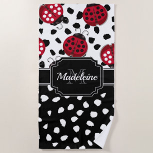Cute Ladybugs Beach Towel