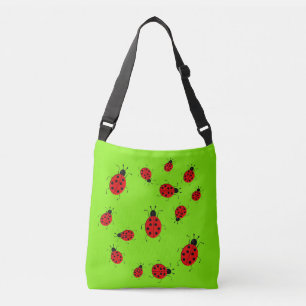 cute ladybugs, clip art crossbody bag