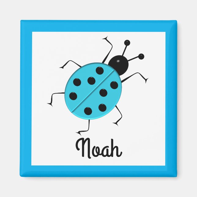 cute ladybugs, personalized throw pillow magnet (Front)