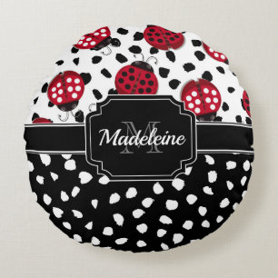 Cute Ladybugs Round Pillow