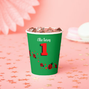 Cute Ladybugs with Hearts Paper Cups