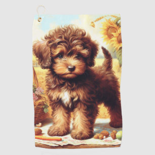 Cute Lagotto Romagnolo Painting Golf Towel