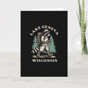 Cute Lake Geneva Wisconsin Hiking Trail Adventure Card