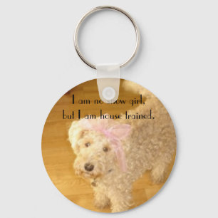 Cute lakeland terrier I am no show girl, but...... Keychain