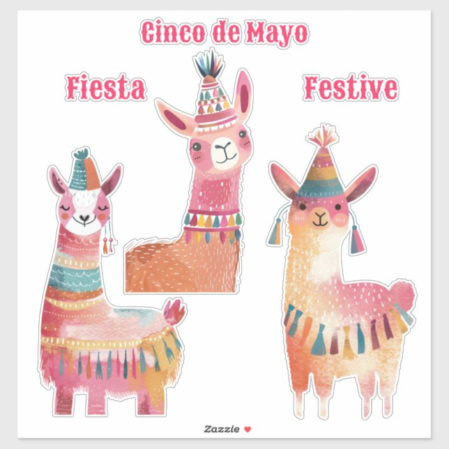 Cute Lama Watercolor Cinco de Mayo (Sheet)