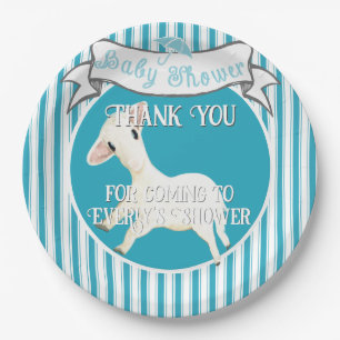 Cute Lamb Baby Boy  Paper Plate