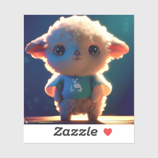 Cute lamb with a t-shirt (Sheet)