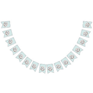 Cute Lamb with Floral Crown Illustration Bunting Flags