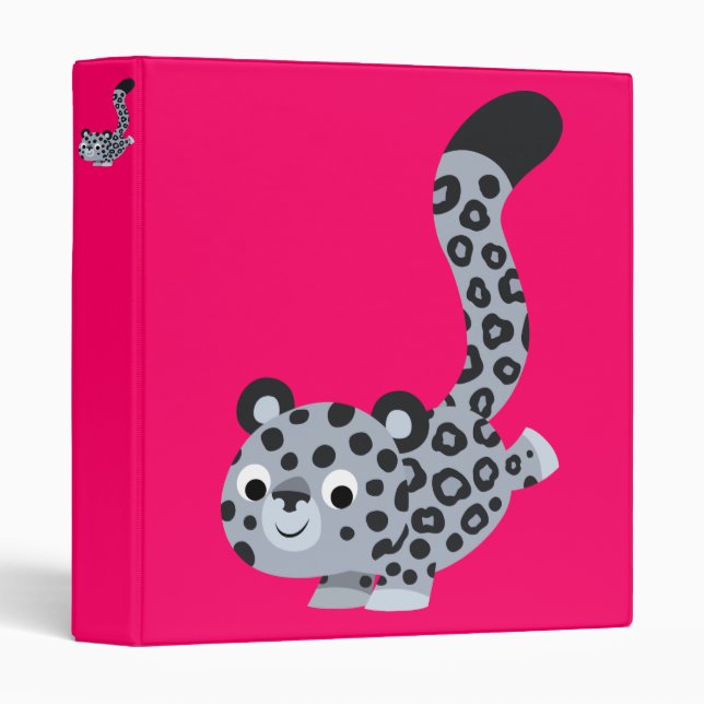 Cute Landing Snow Leopard Avery Binder (Front/Spine)