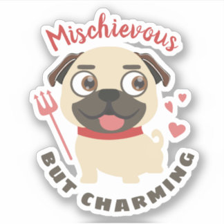 Cute lap dog pug mischievous charming personalized