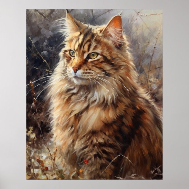 Cute LaPerm Cat Art Imprimer Poster (Devant)