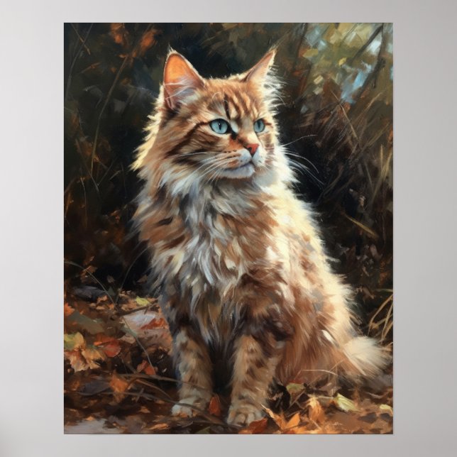 Cute LaPerm Cat Art Imprimer Poster (Devant)