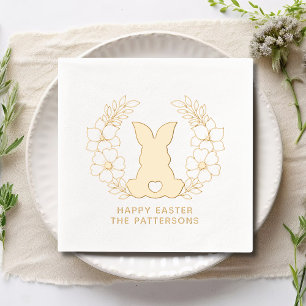 Cute Lapin de Pâques Fleur Wreath Nom personnalisé