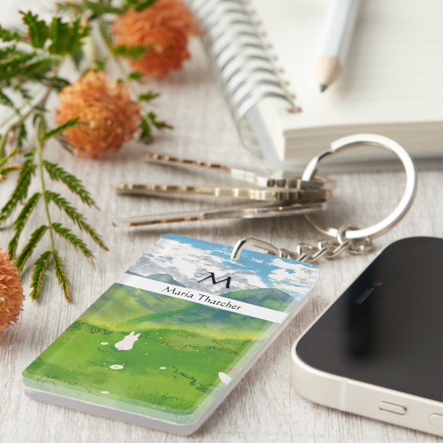 Cute lapin en Mountain View Personnaliser (Devant droit)