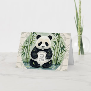 Cute Large Chubby panda sitting in a lotus pose  Foil Greeting Card