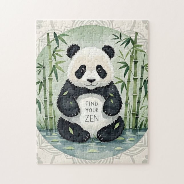 Cute Large Chubby panda sitting in a lotus pose  Jigsaw Puzzle (Vertical)