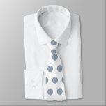 Cute large dusty blue polka dots on white tie<br><div class="desc">Modern and cute large dusty blue and white polka dot pattern neck tie. The background is of white colour.</div>