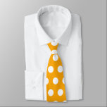 Cute large yellow and white polka dots tie<br><div class="desc">Modern and cute large yellow and white polka dot pattern neck tie.</div>