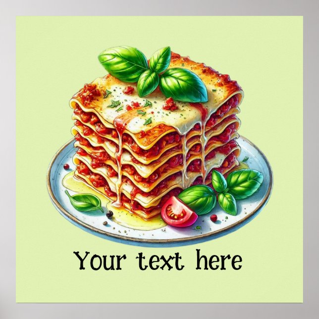 Cute lasagna Italian food business Poster (Front)