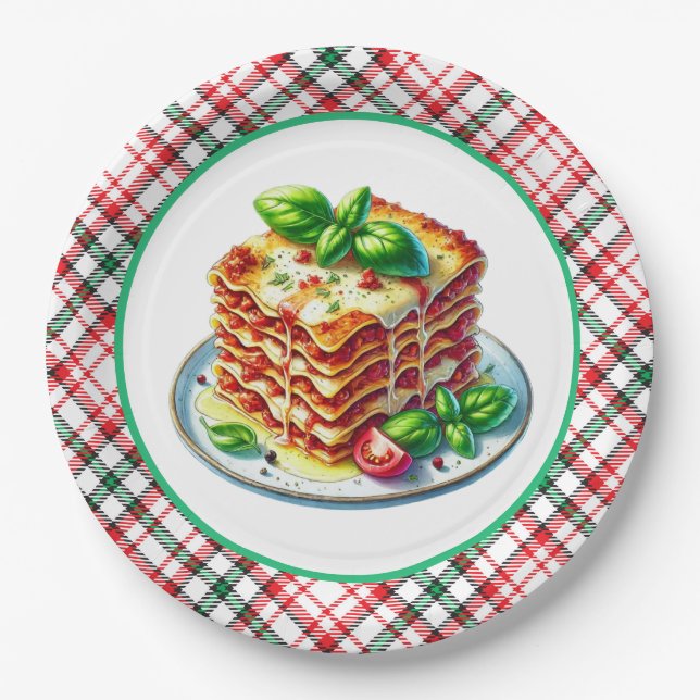 Cute Lasagna lovers dinner Paper Plate (Front)