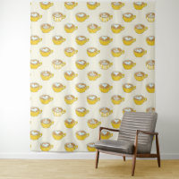 Cute Latte Art in Yellow Coffee Mugs Pattern