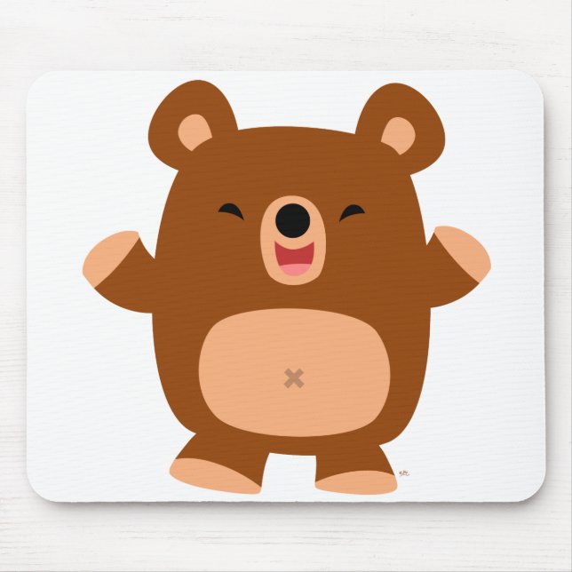Cute Laughing Cartoon Bear mousepad (Front)
