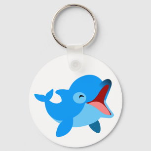 Cute Laughing Cartoon Dolphin Keychain