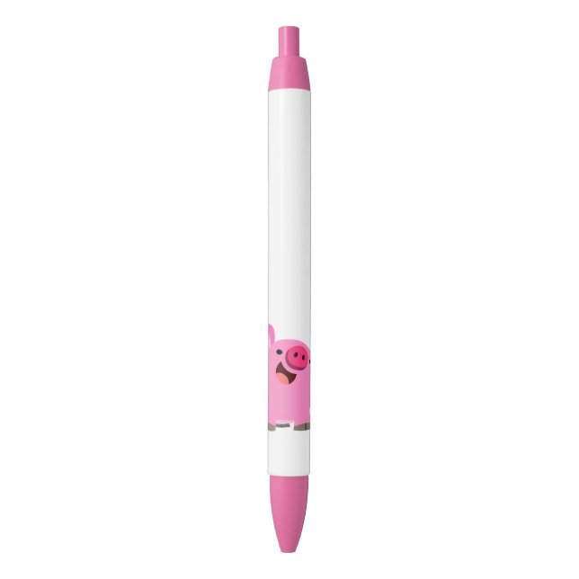 Cute Laughing Cartoon Pig Pen (Front Vertical)