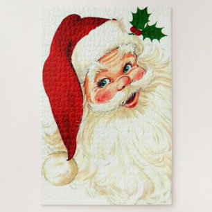 Cute laughing vintage santa jigsaw puzzle