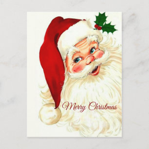 Cute laughing vintage santa postcard