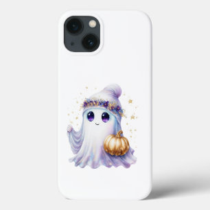 Cute Lavendar Purple Ghost Halloween Spooky Bougie iPhone 13 Case