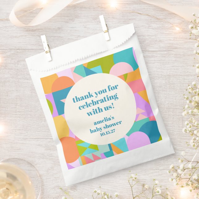 Cute Lavender Blue Baby Shower Custom Thank You Favour Bag (Clipped)