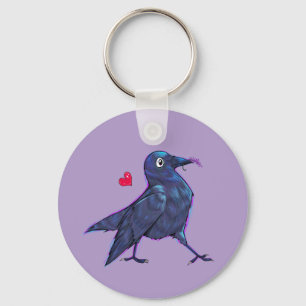Cute Lavender Crow Keychain