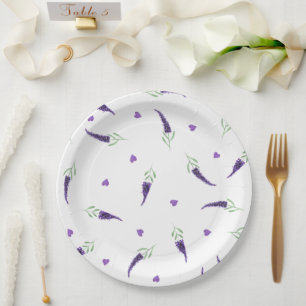 Cute Lavender flowers Celebration Paper Plates