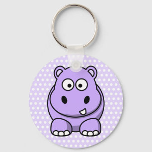 Cute Lavender Hippo Keychain