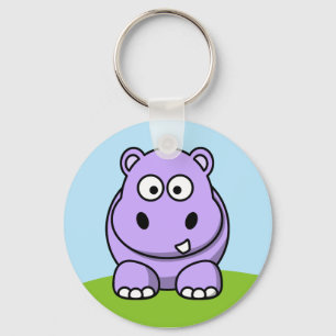 Cute Lavender Hippo Keychain